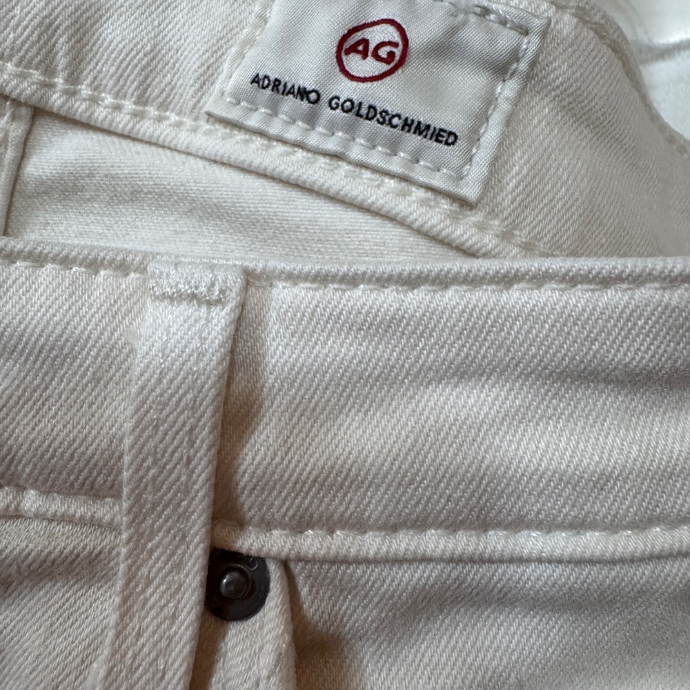 AG Adriano Goldschmied The Jodi Crop high-rise slim flare Ivory Center Seam EUC - Picture 6 of 7